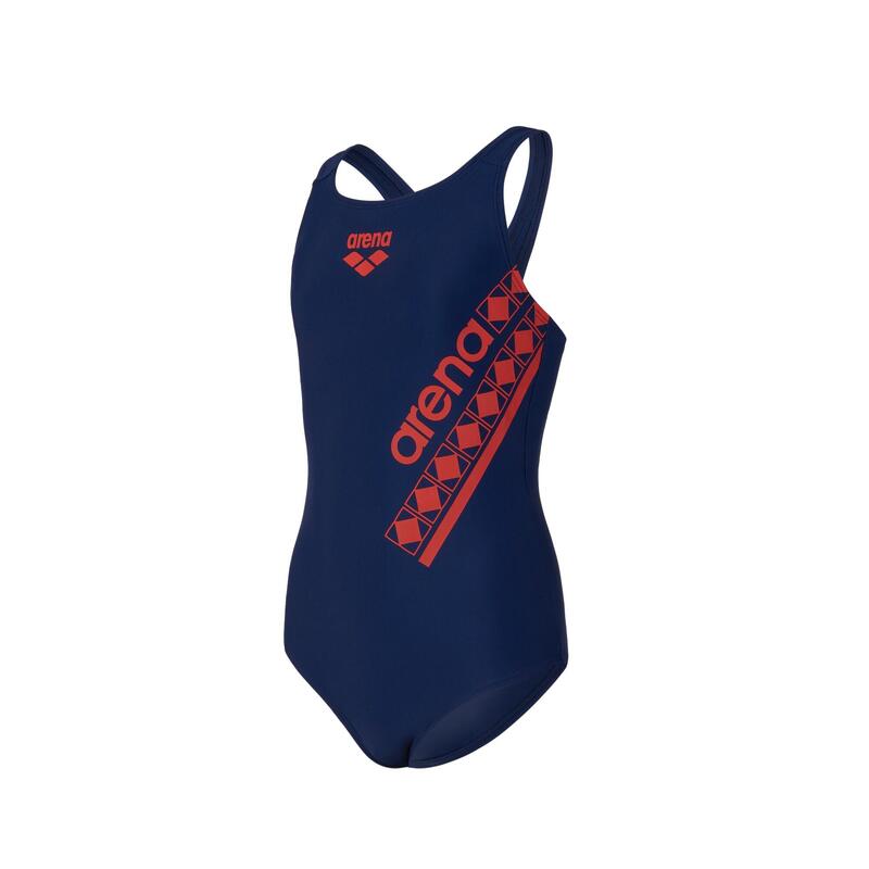 ASIAN RANGE 50TH JUNIOR TOUGHSUIT X BACK V LEG TRAINING ONE PIECE - NAVY / RED