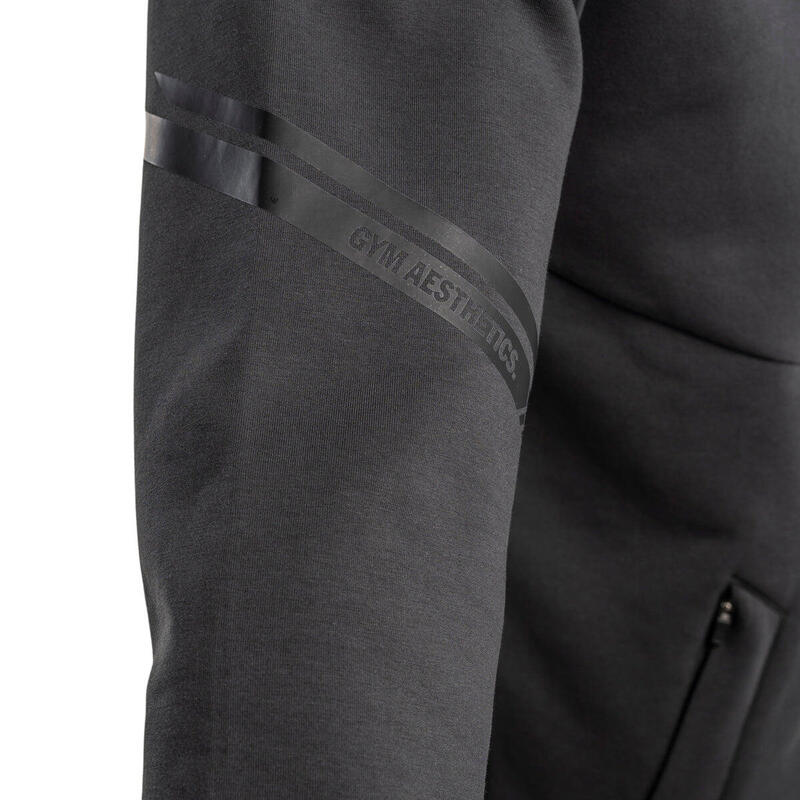 Men ArmPrint Lightweight Sports Softshell Windbreaker Jacket with Hood - Grey