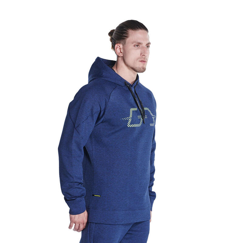 Men Plain LOGO Lightweight Hooded Sweatshirts Hoodie - Navy blue