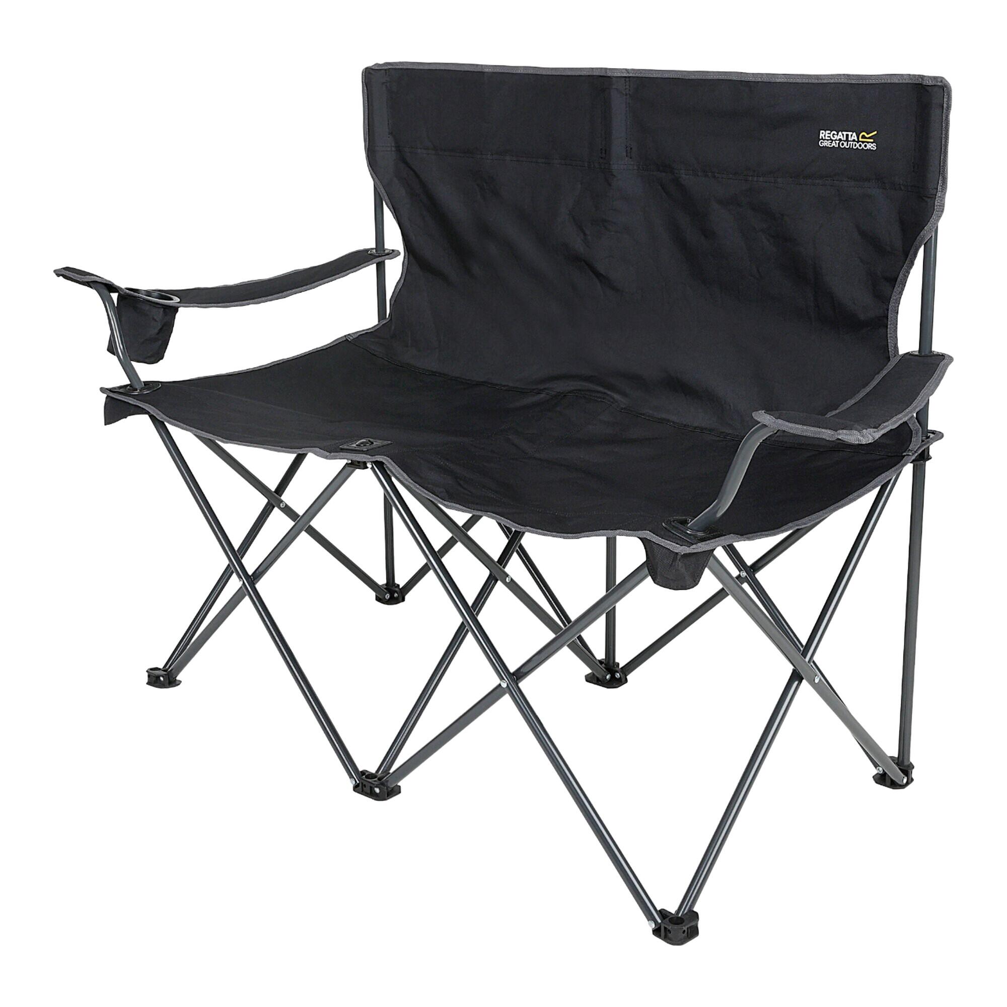 Isla Logo Travel 2 Person Camping Chair (Black/Grey) 3/5