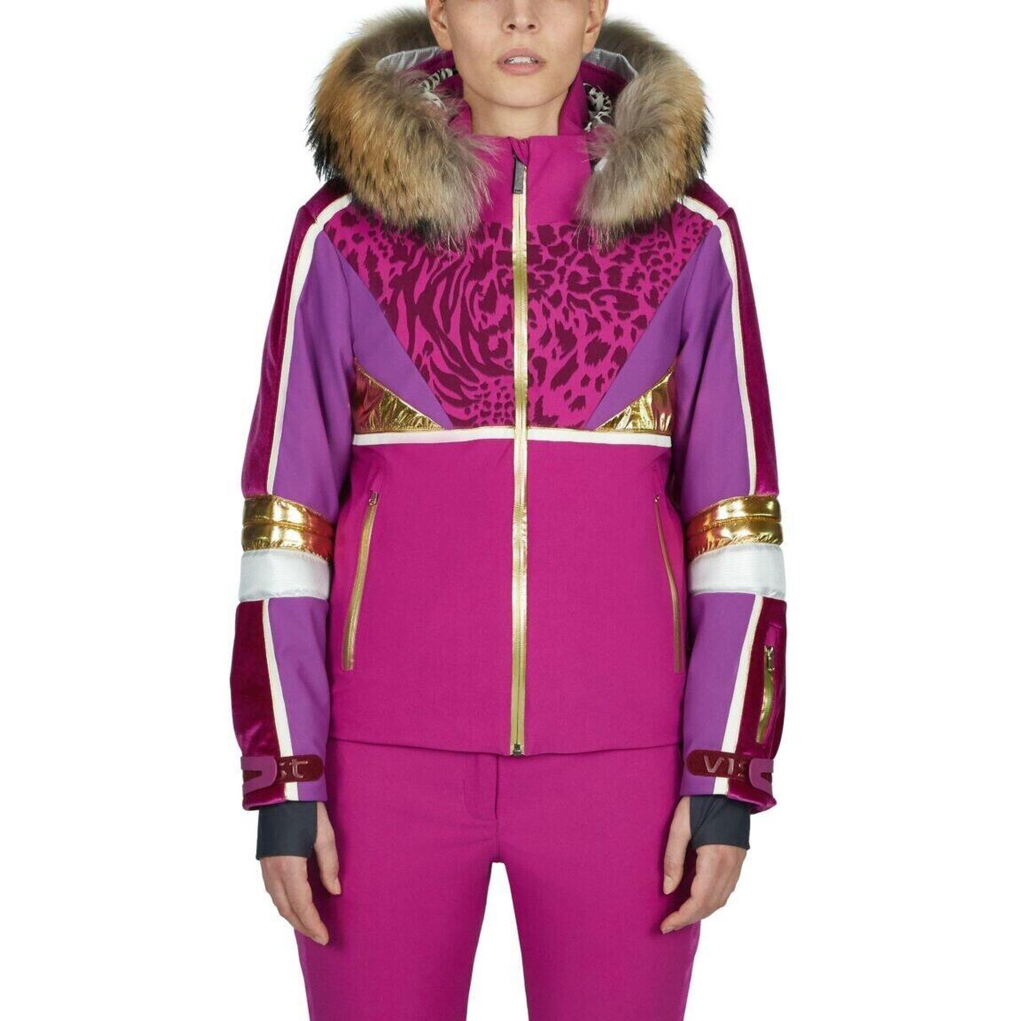 Donatella 女裝滑雪外套(沒有毛領) + Lavinia 1920 女裝滑雪褲 - 紫色/黑色