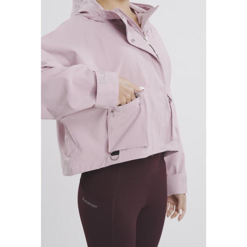 Women's Cropped Rain Jacket - Pink