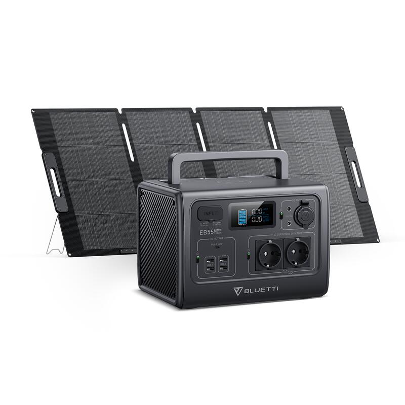 BLUETTI Gerador solar EB55 537Wh/700W com painel solar MP200 incluído