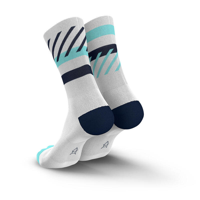 Ultra-light Breathable High-Cut Running Socks - Blue/White