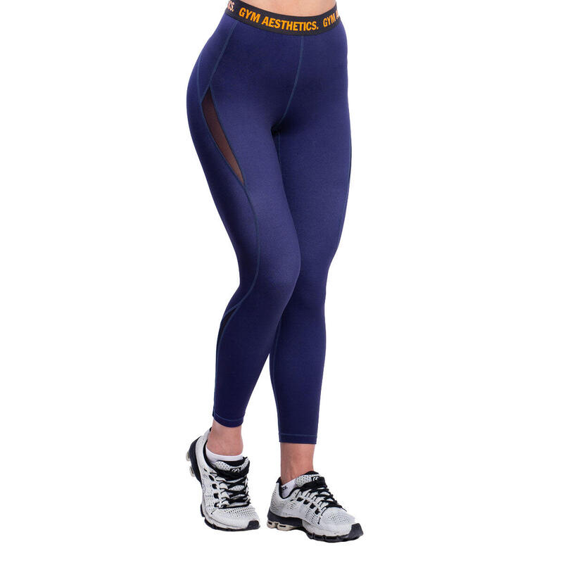 Women GA High-Waist Breathable Activewear Mesh Legging - Navy blue