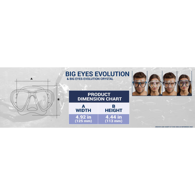 Big Eyes Evolution 成人潛水面鏡 - 透明粉色