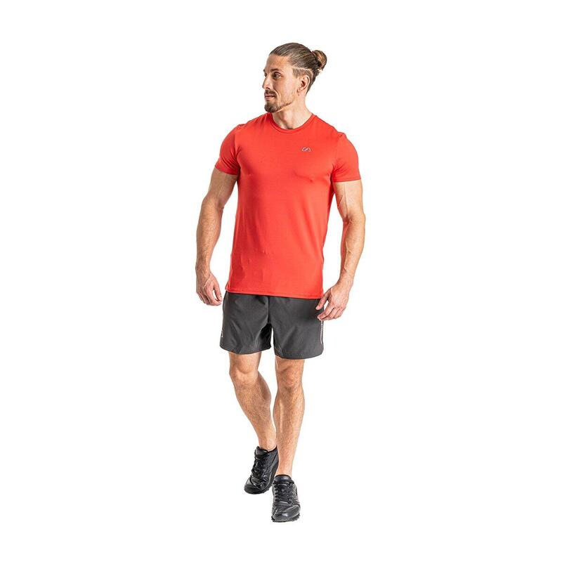 Men 6in1 Plain Tight-Fit Gym Running Sports T Shirt Fitness Tee - Coral pink