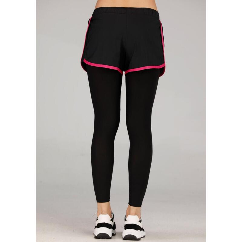 Women Quick Dry Running Shorts w/ Legging - Pink/Black