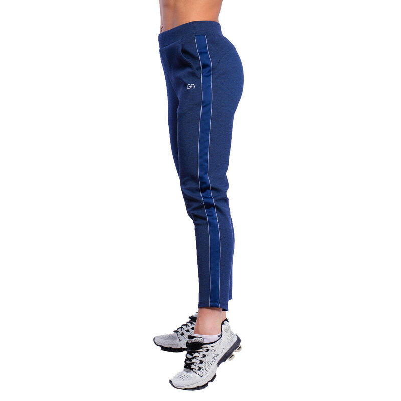 Women GA Long Sweatpants with Zipper - Navy blue