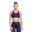 女裝純色背扣高支撐透氣瑜珈跑步運動內衣 - 軍藍色