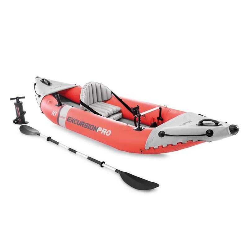 Excursion Pro K1 - 1 person Inflatable Kayak and Paddle set - Red