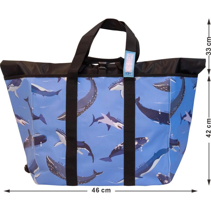 防水袋 50L - 藍色 (鯨魚圖案)