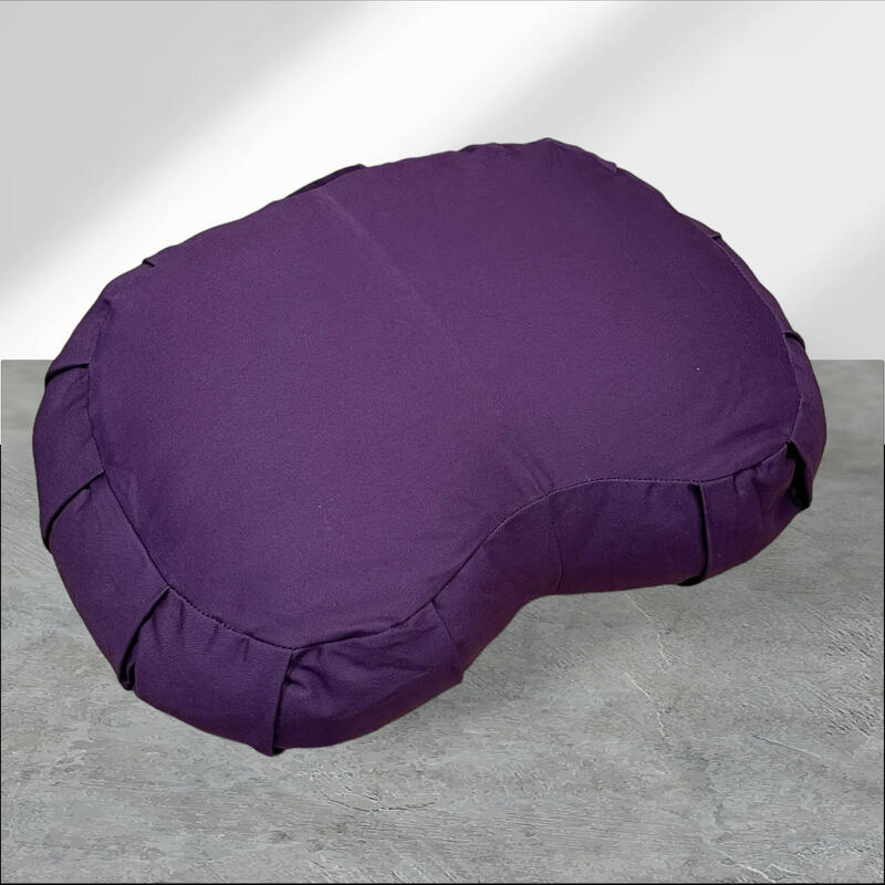 Meditation Cushion Zafu with Buckwheat Husk Filling - Dark Purple