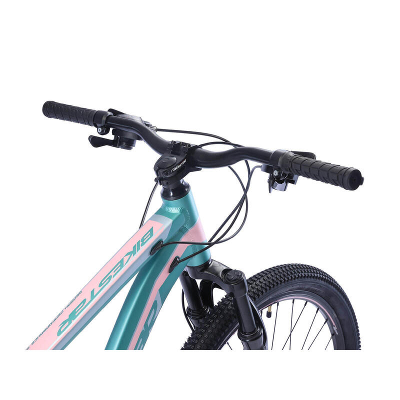 Bikestar Hardtail MTB Alu Sport M 27,5 Inch 21 Speed Turquoise/Roze