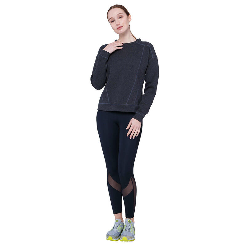 Women Plain Reversible Lightweight Long Sweatshirts - BLACK