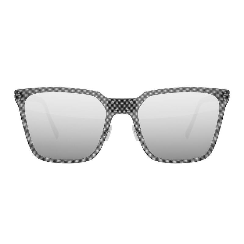 PAPER O004 Adult Unisex Folding Sunglasses - Matte Black / Silver Mirror