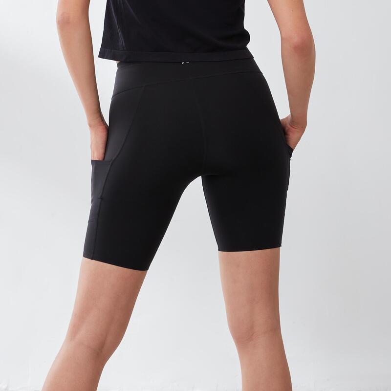 Float Mid-Waist UV Protection Biker Shorts - Black