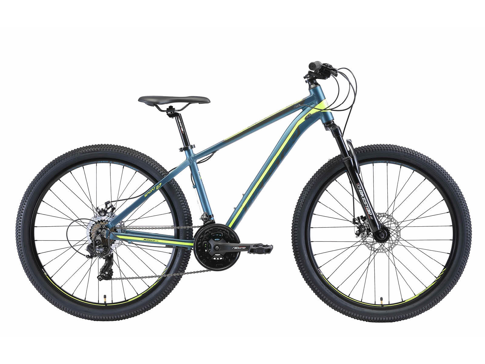 BIKESTAR Bikestar 27,5 Zoll, 21 Gang Hardtail Sport MTB, blau / grün