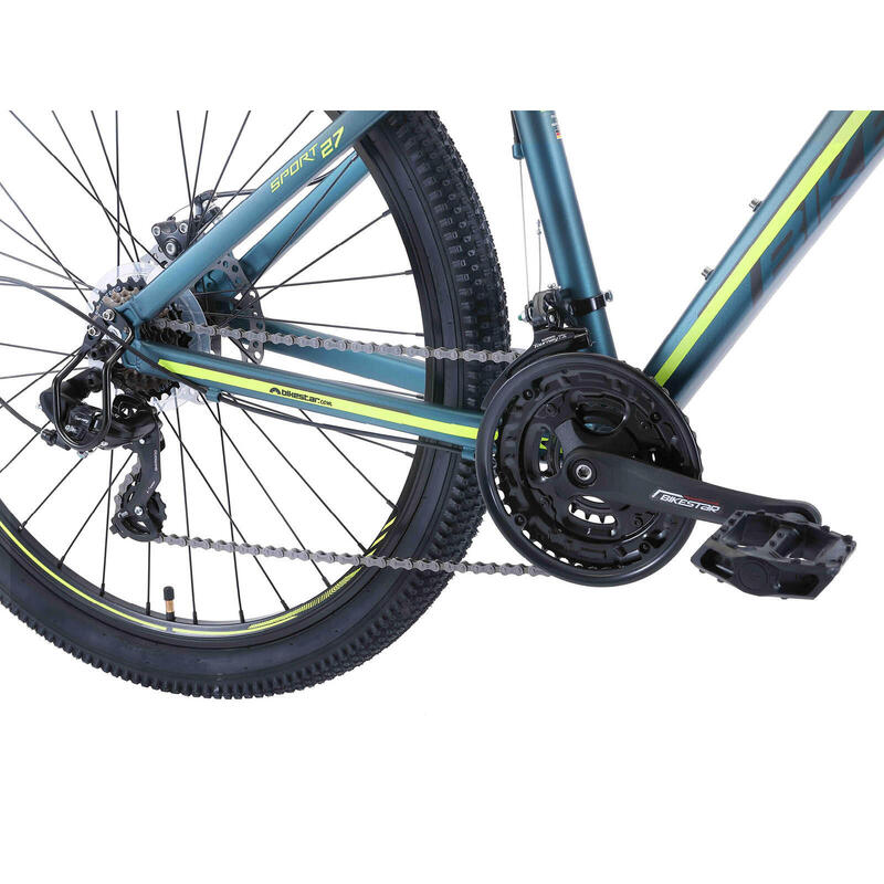 Bikestar Hardtail MTB Alu Sport M 27.5 inch 21 speed Blauw/groen