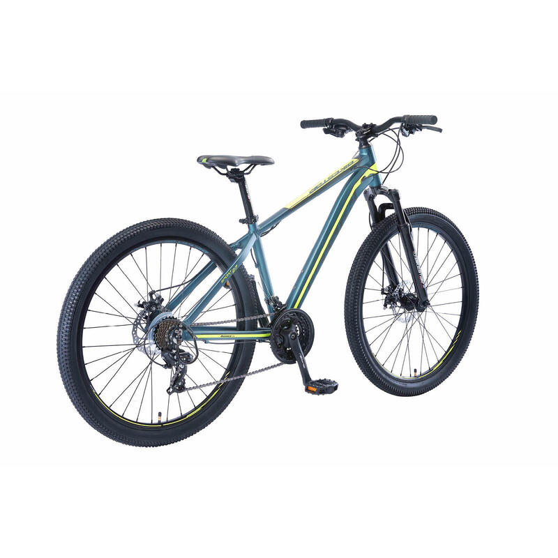 Bikestar 27,5 pouces, VTT sport semi-rigide 21 vitesses, bleu / vert