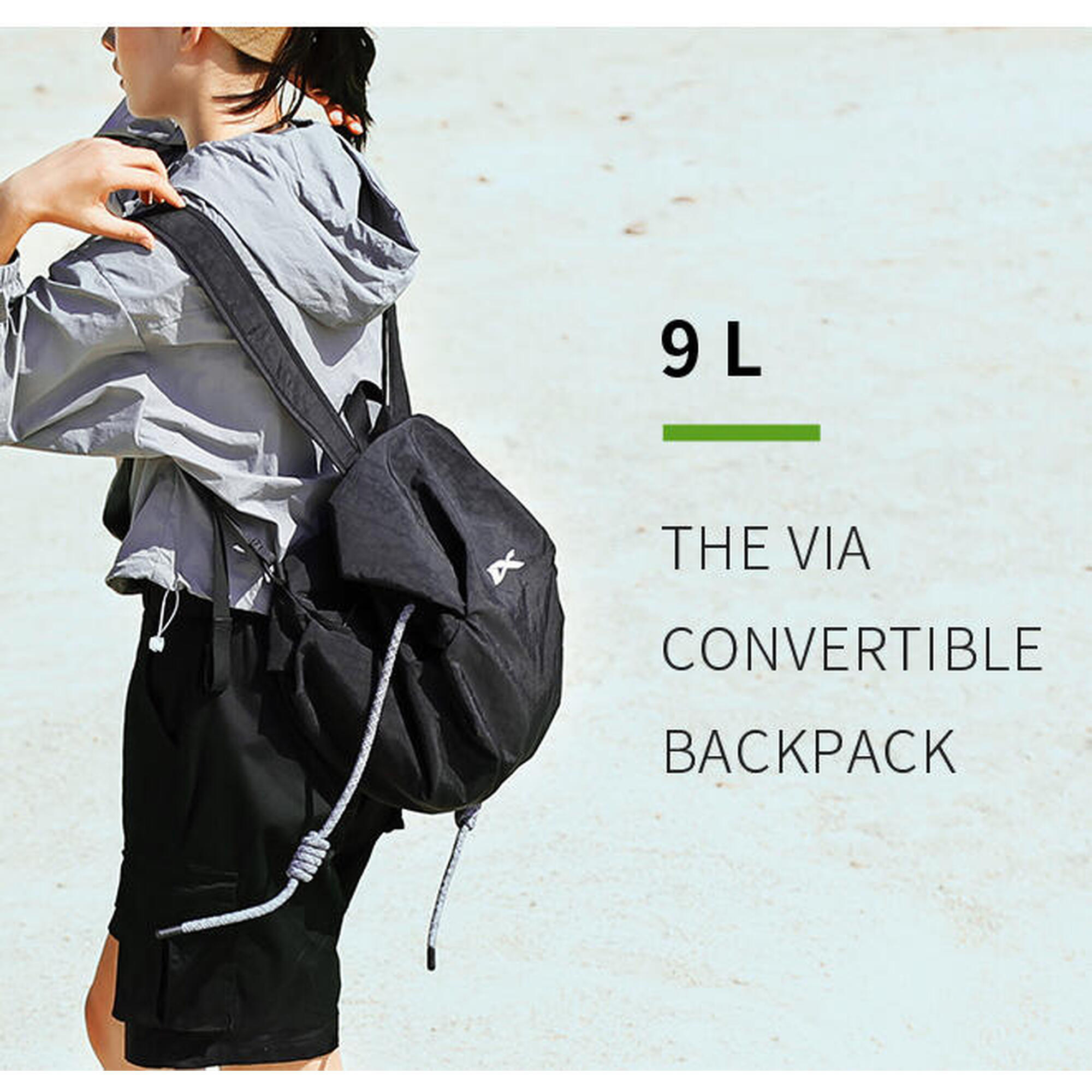 VIA Variable outdoor backpack 9L-28L - Cool Gray