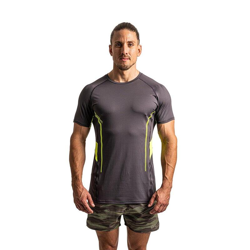 Men 6in1 Plain Dri-Fit Gym Running Sports T Shirt Fitness Tee - GREY