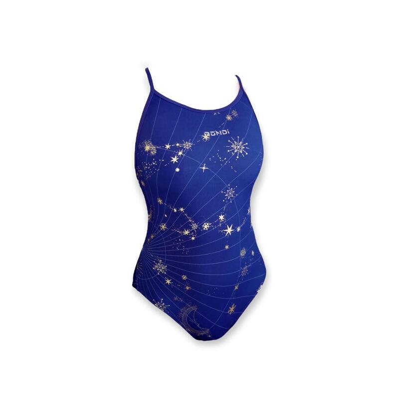 鍍金星空訓練泳衣 - 深藍色