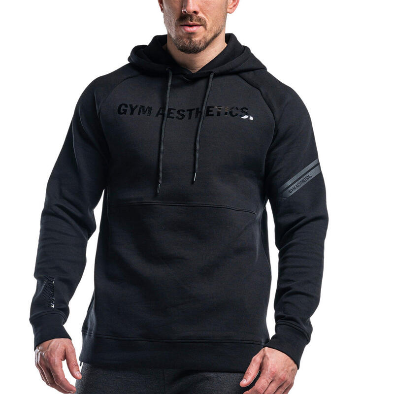 Men Print Lightweight Hooded Sweatshirts Hoodie with Back Pocket - BLACK