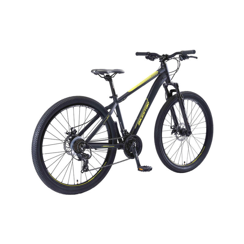 VTT semi-rigide Bikestar, Sport, 27,5 pouces, 21 vitesses, noir/jaune