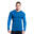 男裝網透設計修身跑步健身運動長袖T恤 - 藍色