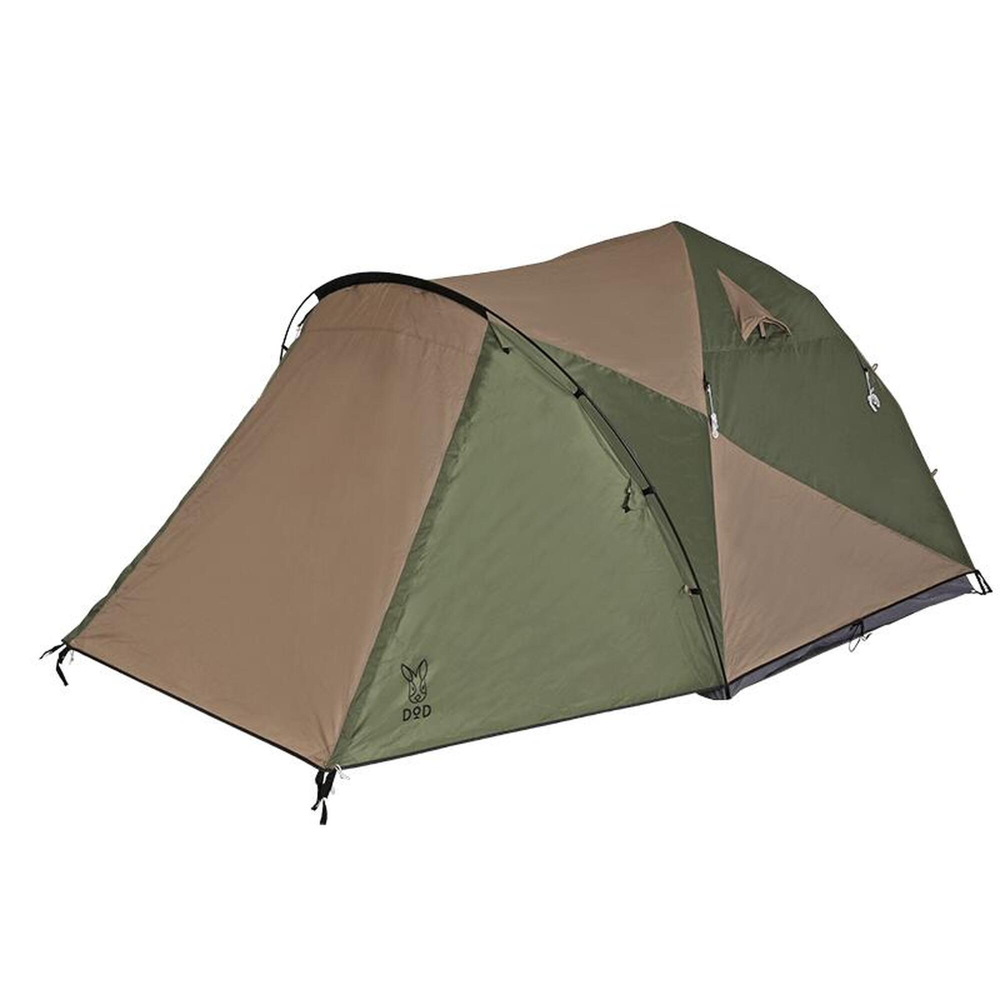 THE ONE TOUCH(M) T3-673-KH 3 Person Camping Tent - Khaki