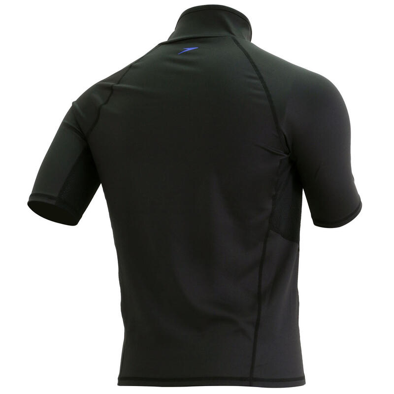 ESSENTIAL MEN'S BREATHABLE SHORT SLEEVE RASHGUARD - BLACK