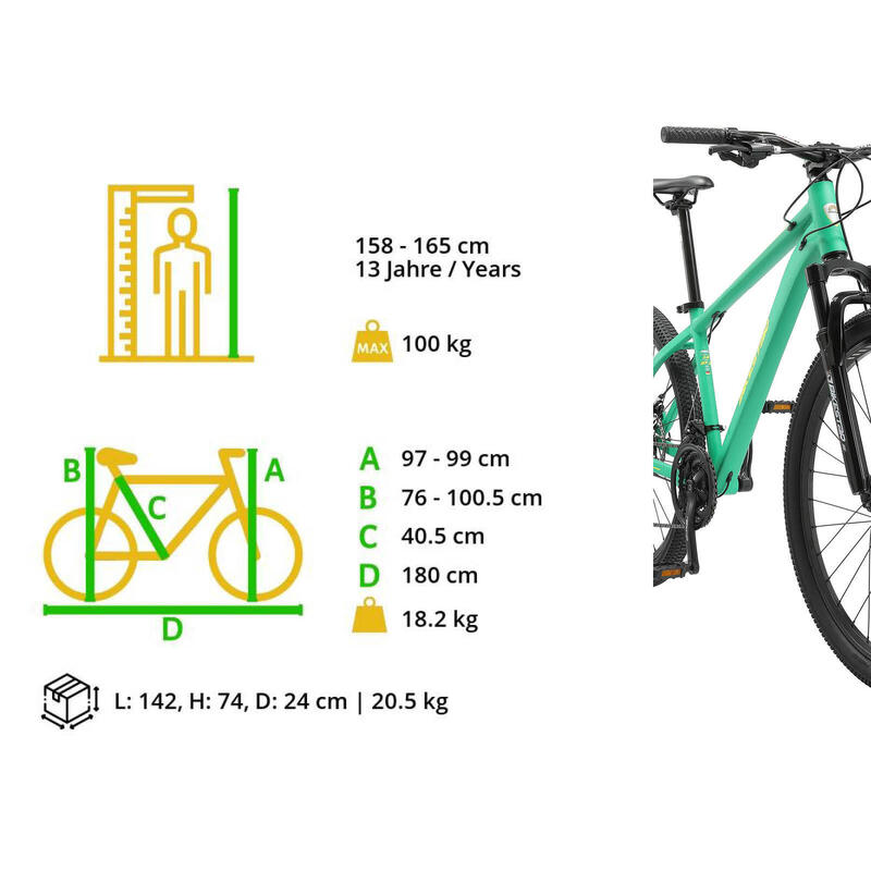 Bikestar VTT semi-rigide Alu Sport Medium 27,5 pouces 21 vitesses