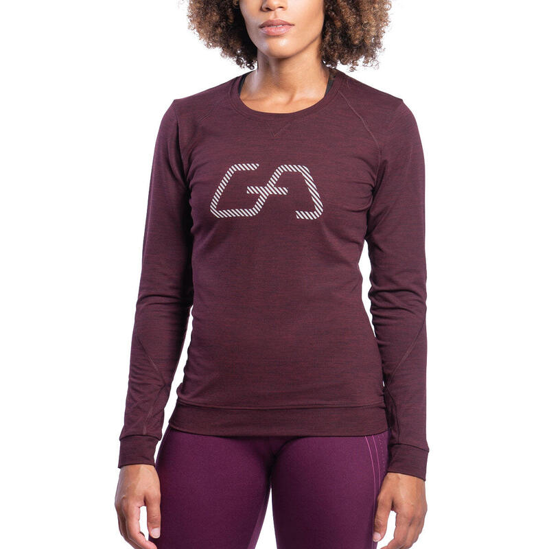 女裝GALogo冰感防曬跑步健身運動長袖T恤 - 紫灰色