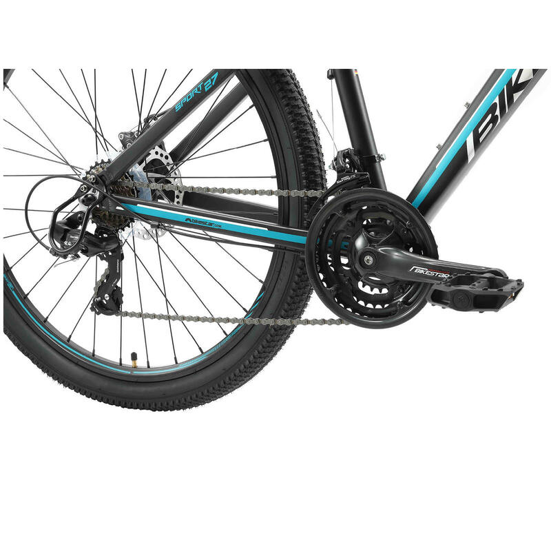 Bikestar Hardtail MTB Alu Sport M 27,5 Inch 21 Speed Zwart/blauw