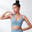 Free Me V- Neck UV Protection Medium Impact Sports Bra-Light Blue