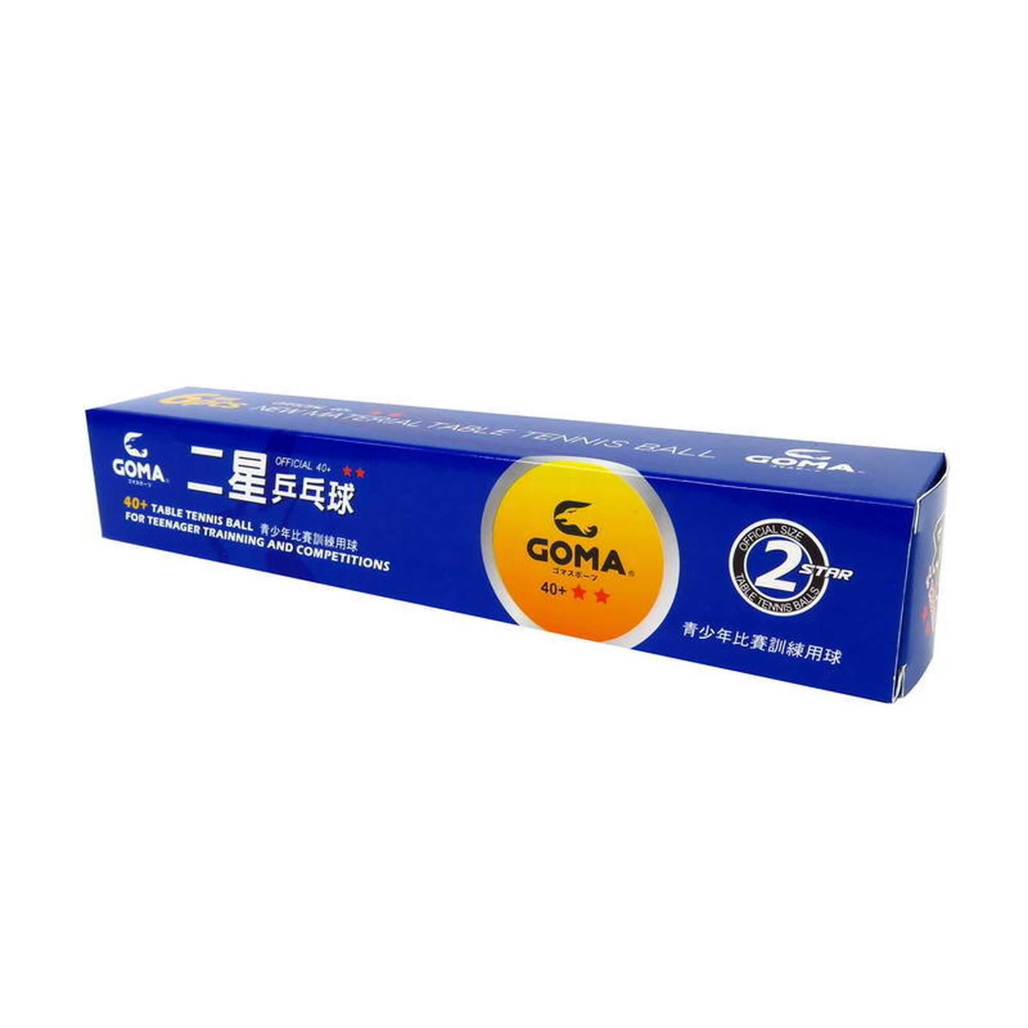 G402PY 2 Star 40+ Table Tennis Ball (6 pcs) - Orange