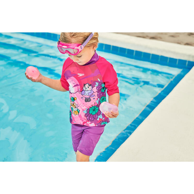 LEARN TOP SWIM 幼童 (2-6歲) 防曬游泳套裝 - 粉紅色