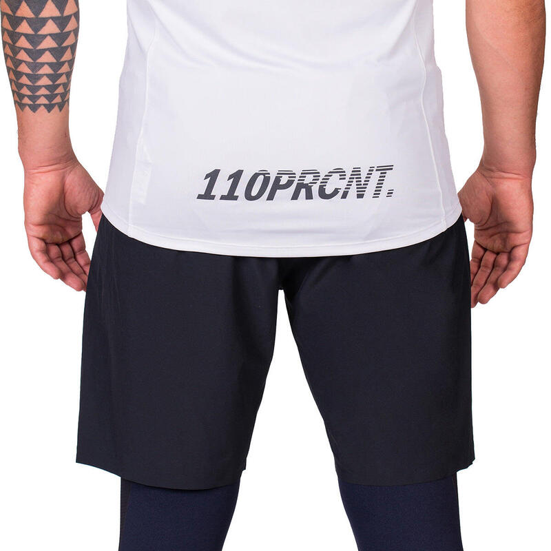 Men Plain Dri-Fit Stretchy Gym Running Sports T Shirt Fitness Tee - WHITE