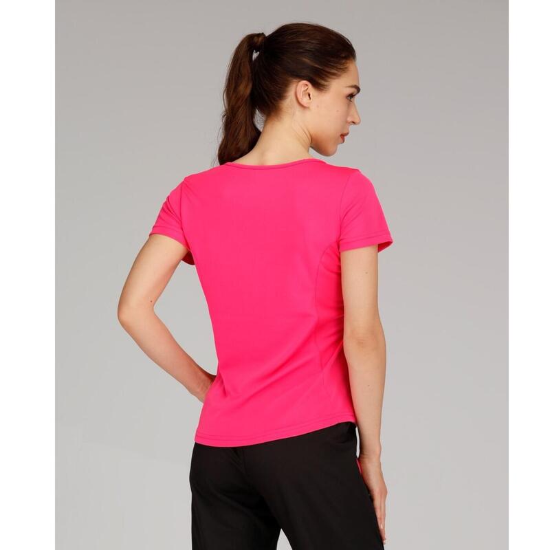 Women Quick Dry Crew Neck Short Sleeve Sport T-shirt - Pink