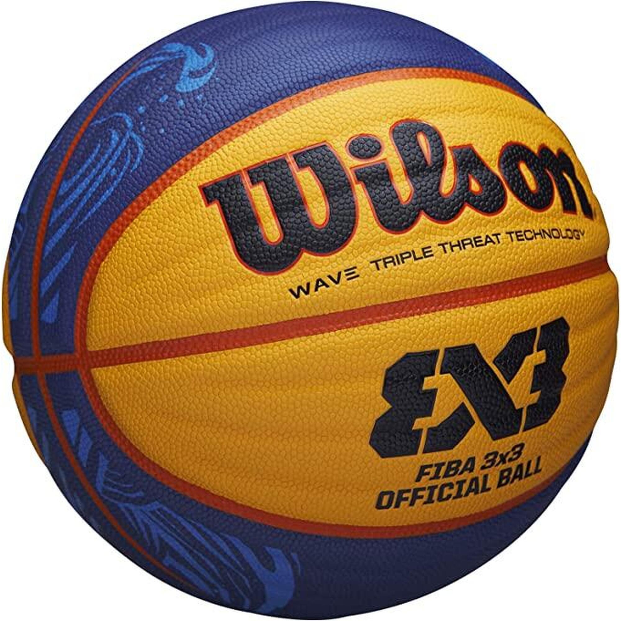 Limited Edition (PU) FIBA 3x3 Official Game Basketball Size 6 - Blue/Yellow