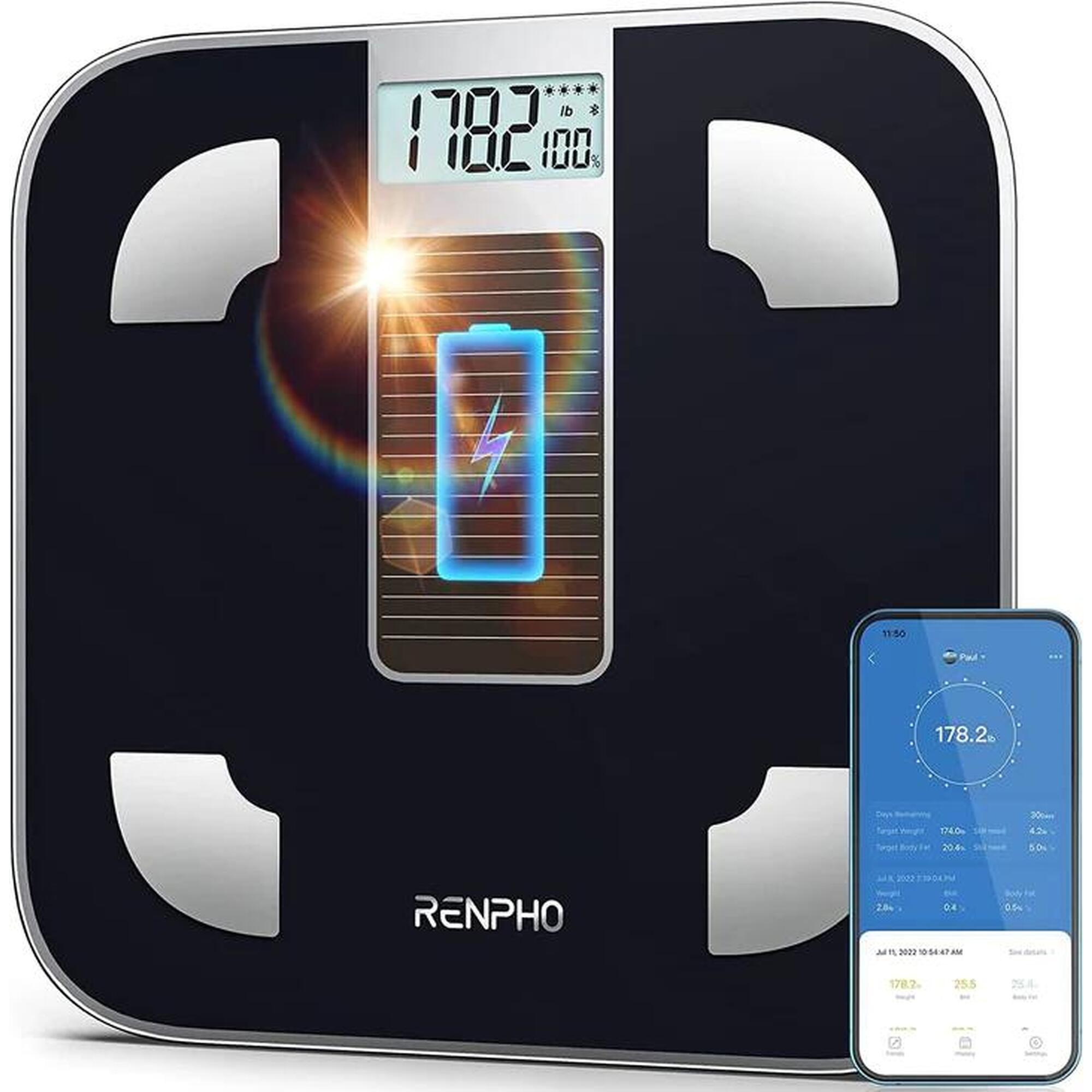 Elis Solar｜Solar Powered Smart Body Fat Scale - Black