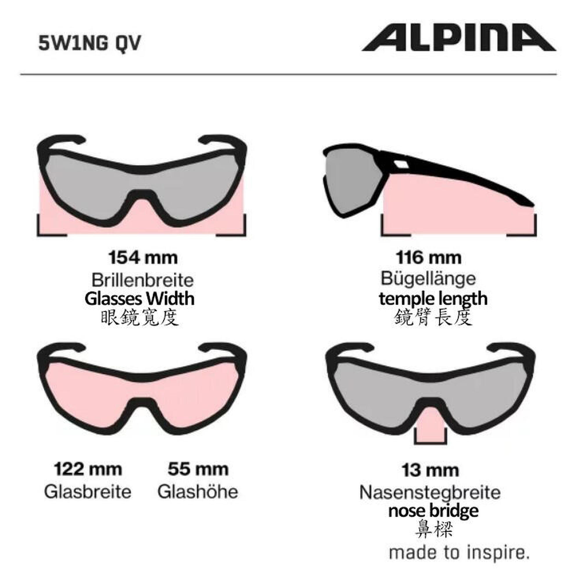 5W1NG QV Adult Self-tinting Lens Cycling Sport Sunglasses - Black Matt