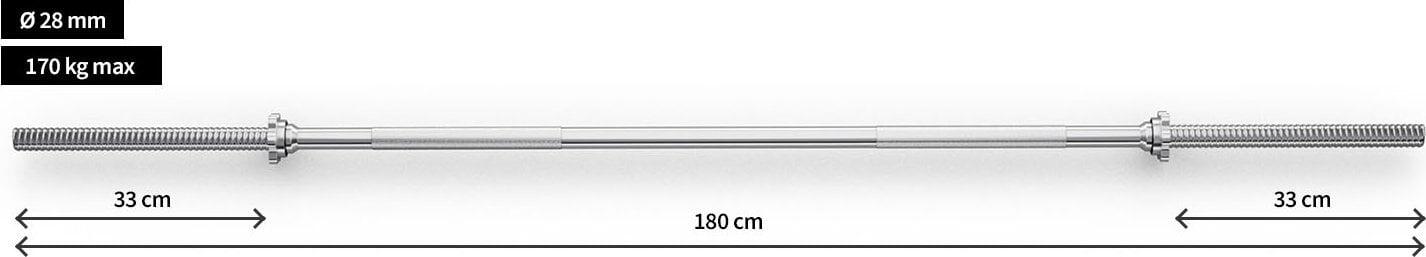 Barre de musculation Zipro droite 180 cm 28 mm 2/7
