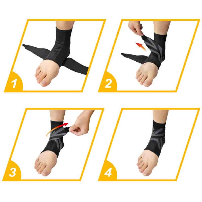 360 Adjustable Figure 8 straps Ankle Support - Black