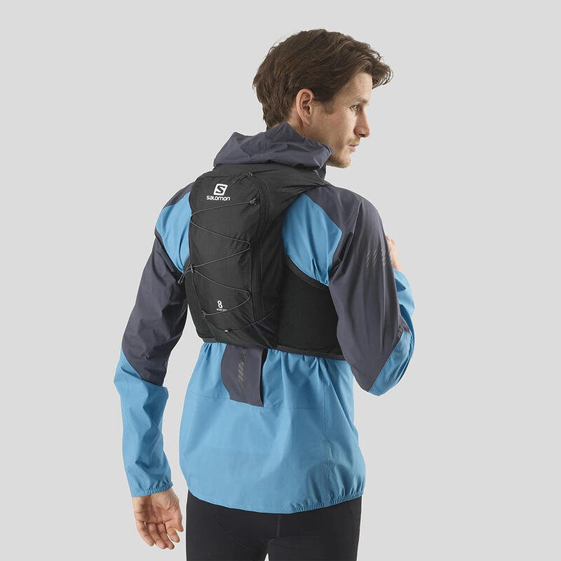Active Skin 8 With Flasks Hydration Trail Running Backpack Vest 8L - Black