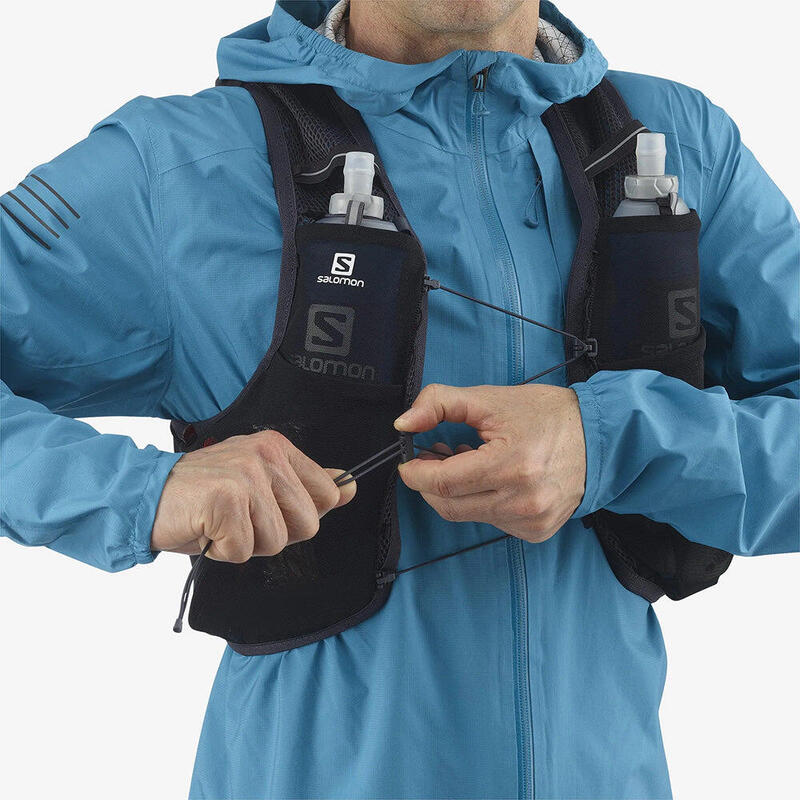 Active Skin 8 With Flasks Hydration Trail Running Backpack Vest 8L - Black
