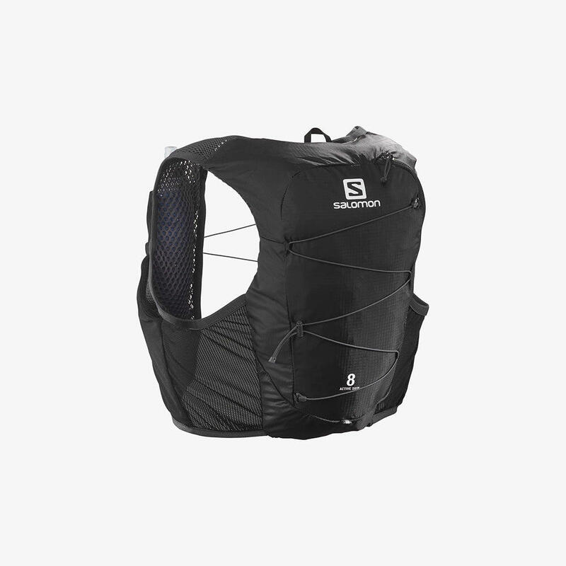 Active Skin 8 With Flasks Hydration Trail Running Backpack Vest 8L - Black