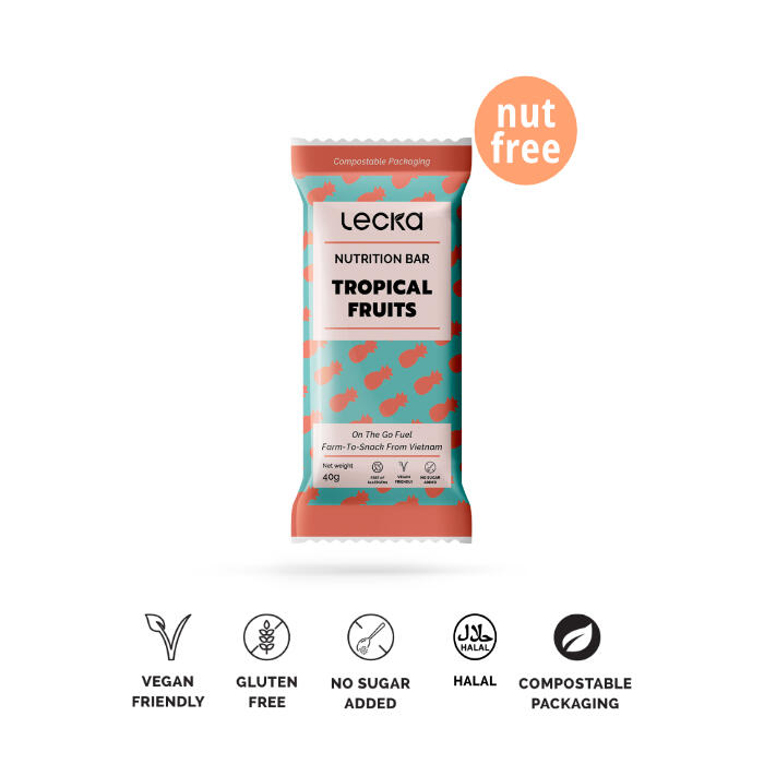 NATURAL VEGAN NUTRITION BAR - TROPICAL FRUITS (BOX OF 12 x 40g)