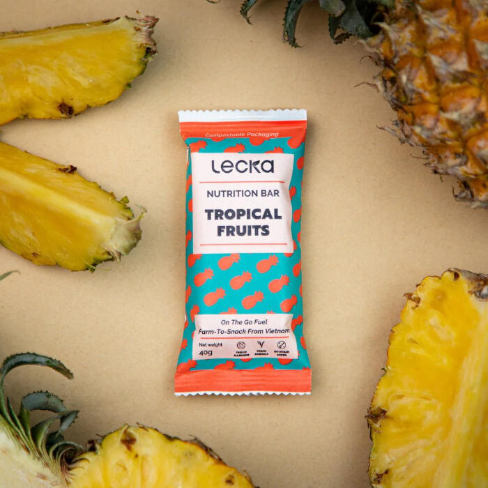 NATURAL VEGAN NUTRITION BAR - TROPICAL FRUITS (BOX OF 12 x 40g)